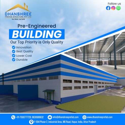 Warehouse manufacturer in Aligarh – Dhanshree prefab structure